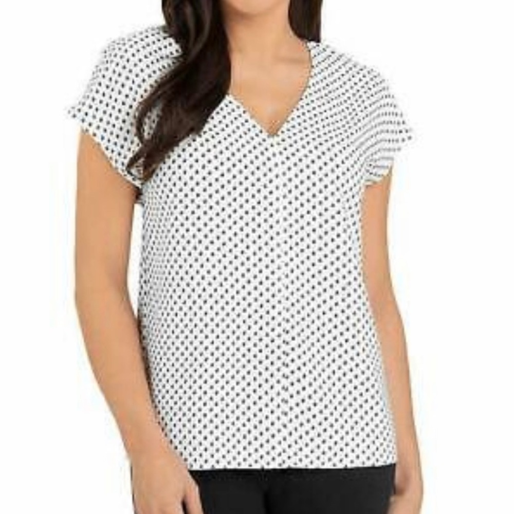 Like New Hilary Radley Black White Chiffon Top XL